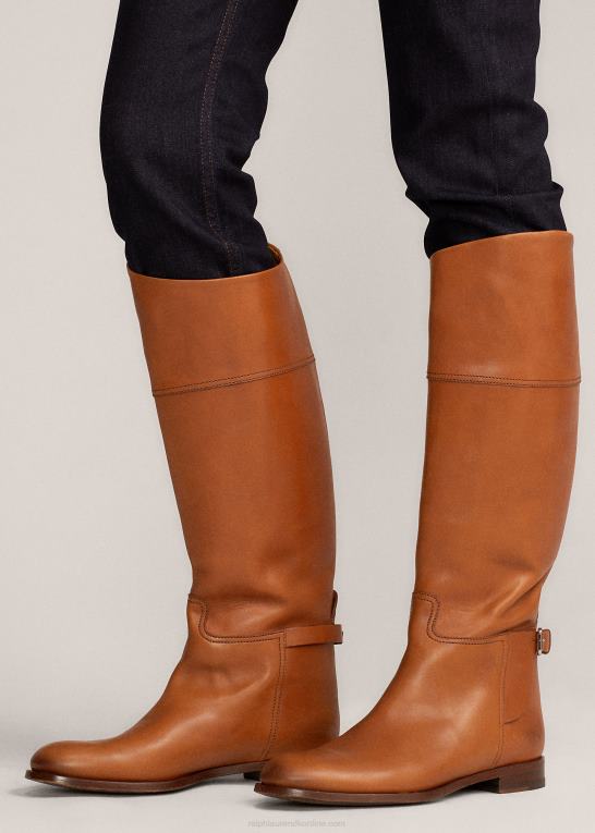 tan Kvinder Ralph Lauren sallen ridestøvle af kalveskind Z426B9708