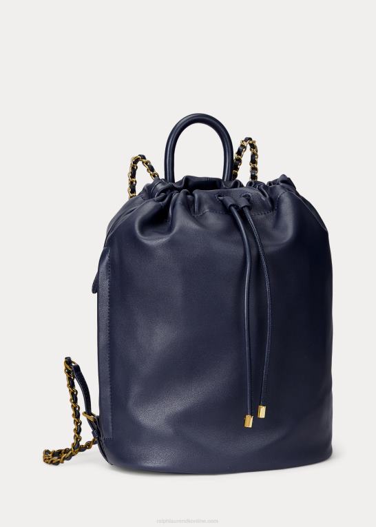 raffineret flåde Kvinder Ralph Lauren medium izzie rygsæk i nappalæder Z426B5461