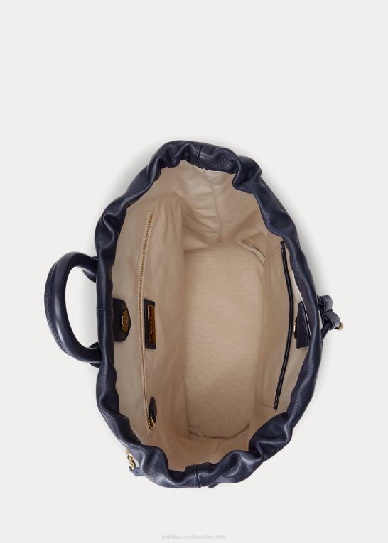raffineret flåde Kvinder Ralph Lauren medium izzie rygsæk i nappalæder Z426B5461