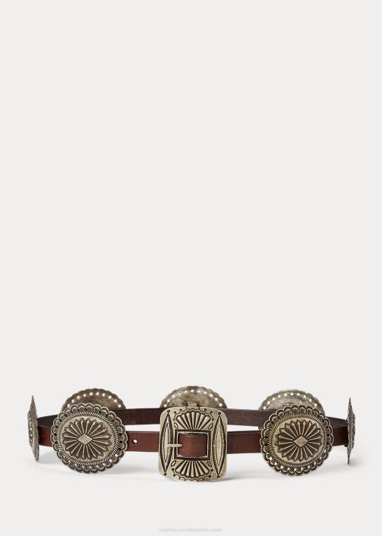 Brun Kvinder Ralph Lauren metal-accent læderbælte Z426B5523