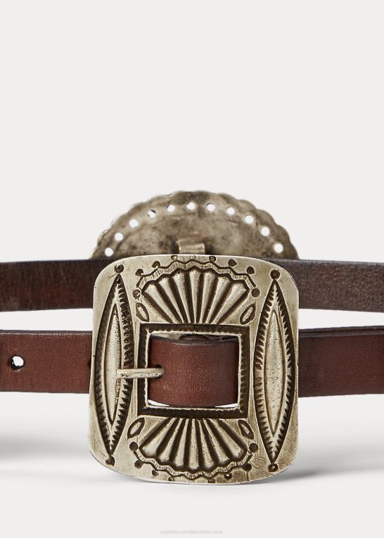Brun Kvinder Ralph Lauren metal-accent læderbælte Z426B5523