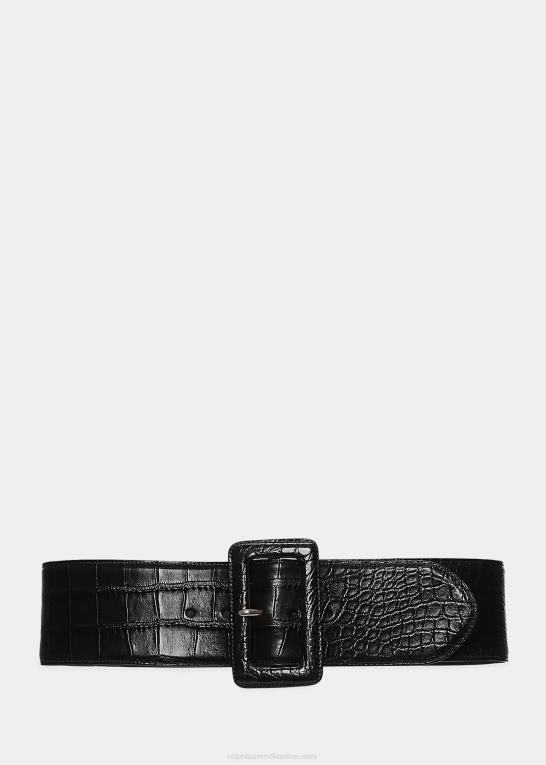 Kvinder Ralph Lauren alligatorbælte med trench-spænde Z426B5480