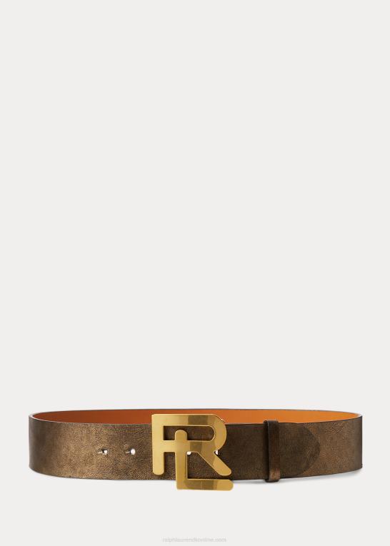bronze Kvinder Ralph Lauren rl metallisk kalveskind bredt bælte Z426B5597