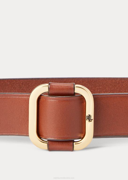 cuoio Kvinder Ralph Lauren læderbælte med glidespænde Z426B4923