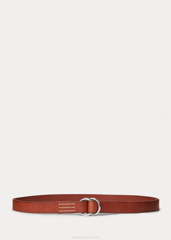 cuoio Kvinder Ralph Lauren skinny læder o-ring bælte Z426B5473