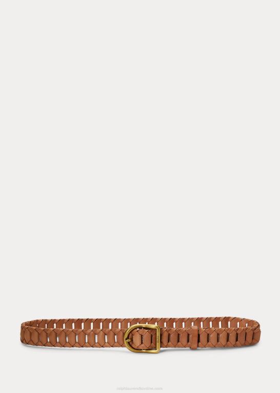 cuoio Kvinder Ralph Lauren stigeflettet læderbælte Z426B5466