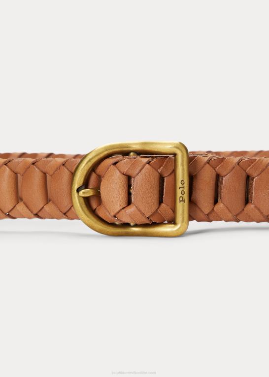 cuoio Kvinder Ralph Lauren stigeflettet læderbælte Z426B5466