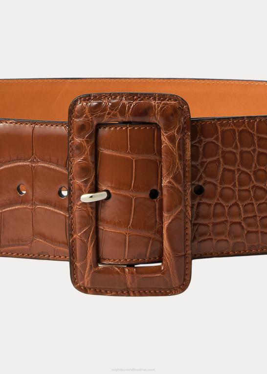 honning Kvinder Ralph Lauren alligatorbælte med trench-spænde Z426B5478