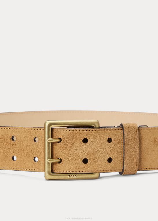 karamel Kvinder Ralph Lauren to-benet ruskindsbælte Z426B5465