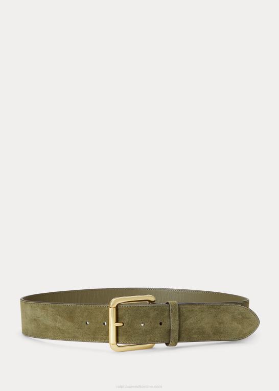 oliven bregne Kvinder Ralph Lauren bred ruskindsbælte Z426B4913