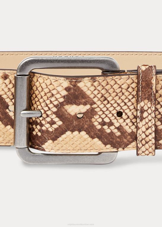 pergament Kvinder Ralph Lauren bredt bælte i imiteret slangeskind Z426B4909