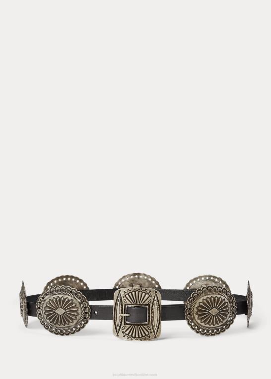 sort Kvinder Ralph Lauren metal-accent læderbælte Z426B5522