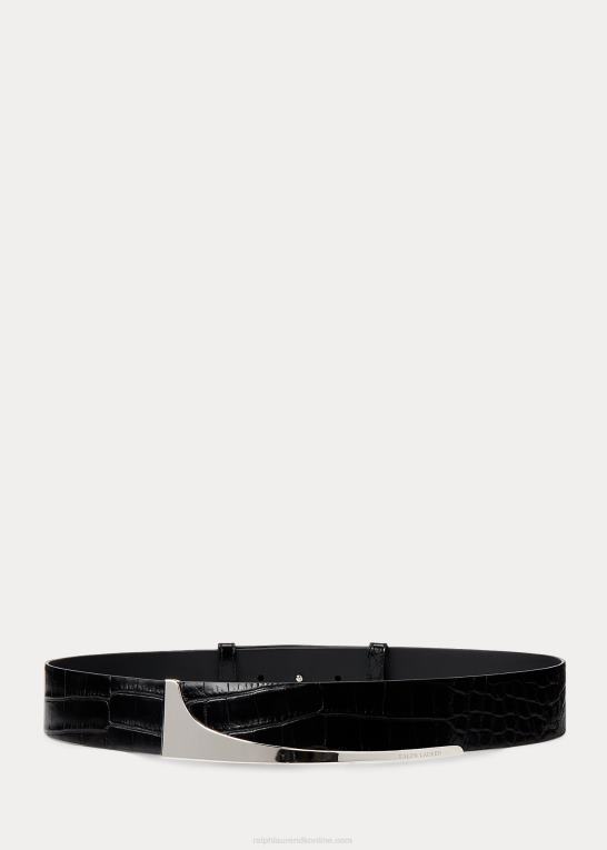 sort Kvinder Ralph Lauren ornament-spænde alligator bælte Z426B5620