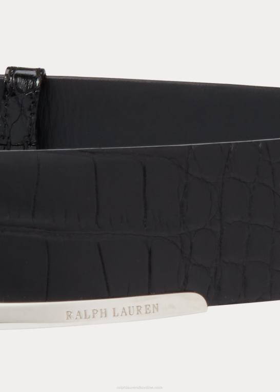 sort Kvinder Ralph Lauren ornament-spænde alligator bælte Z426B5620