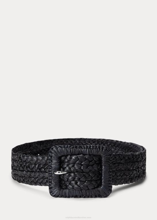 sort Kvinder Ralph Lauren raffia bredt bælte Z426B4917