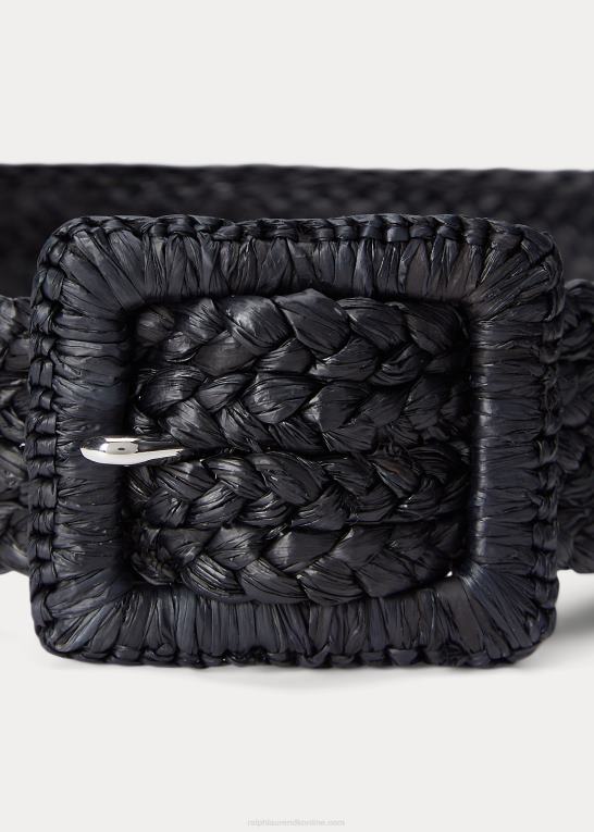 sort Kvinder Ralph Lauren raffia bredt bælte Z426B4917