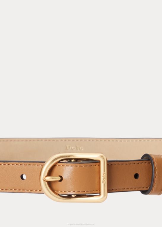 tan Kvinder Ralph Lauren pungbælte i polo id læder Z426B9749