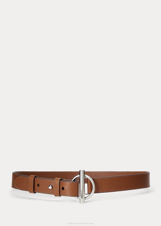 tan Kvinder Ralph Lauren vippering læderbælte Z426B4915