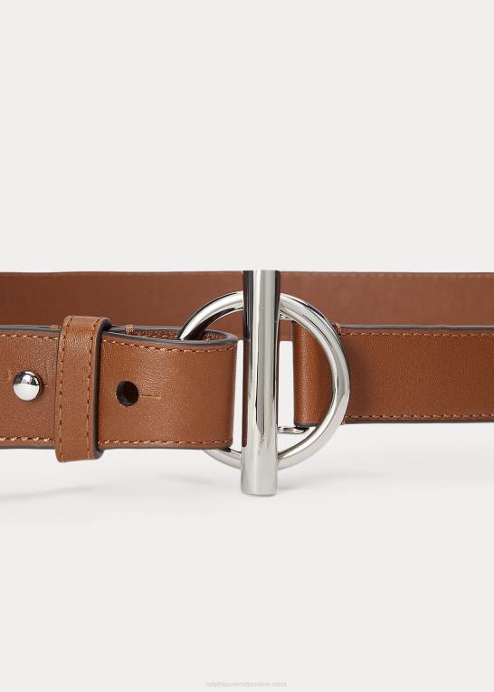 tan Kvinder Ralph Lauren vippering læderbælte Z426B4915
