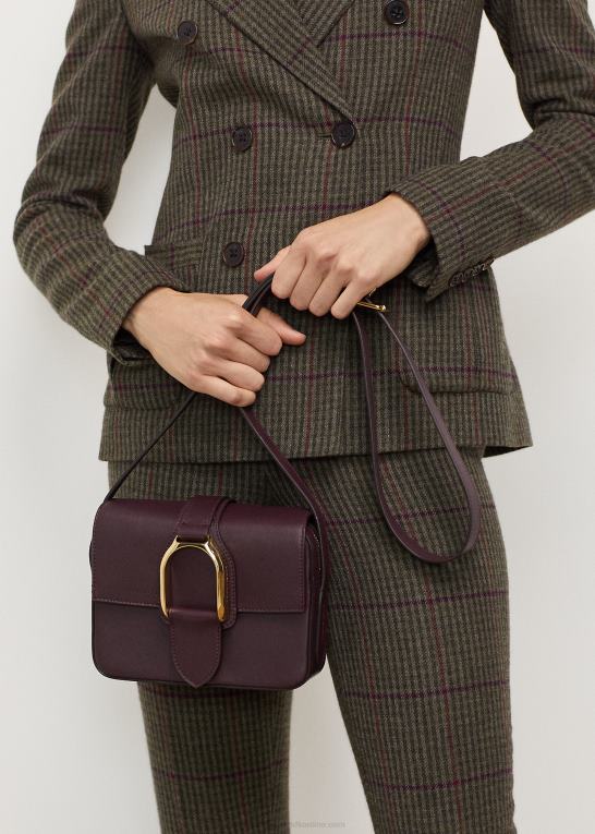 bordeaux Kvinder Ralph Lauren kalveskind welington crossbody taske Z426B5269