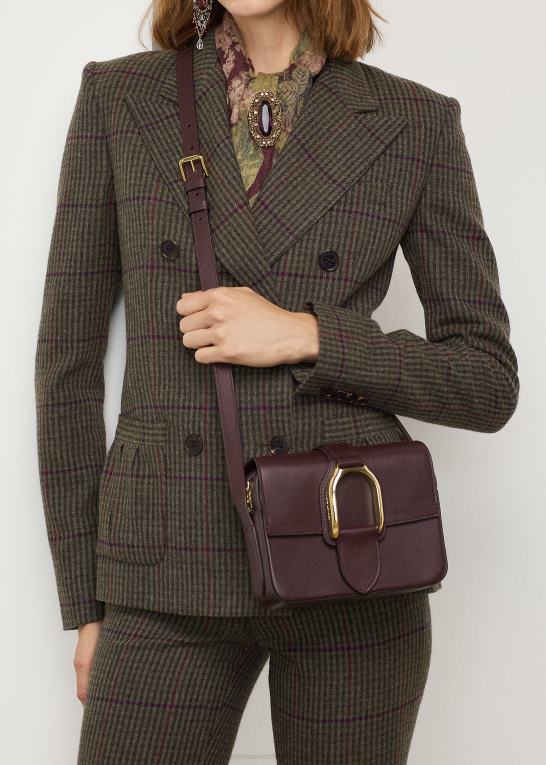 bordeaux Kvinder Ralph Lauren kalveskind welington crossbody taske Z426B5269