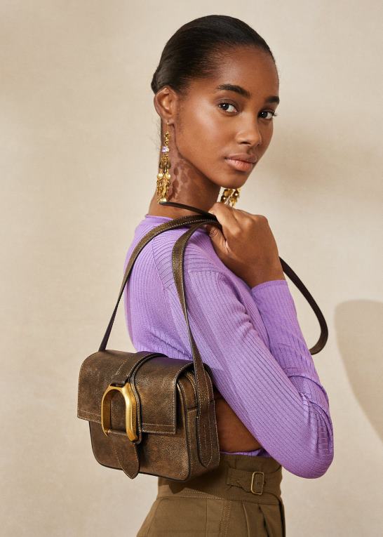 bronze Kvinder Ralph Lauren metallisk welington crossbody taske Z426B5261