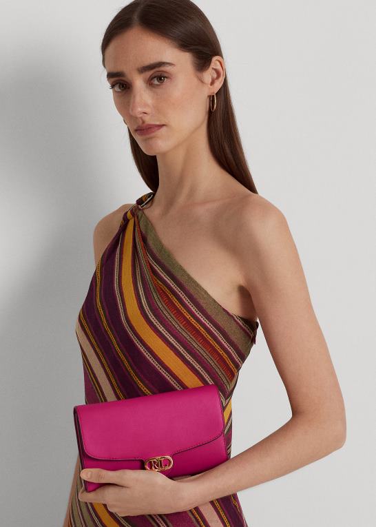 fuschia bær Kvinder Ralph Lauren læder medium adair crossbody Z426B5399