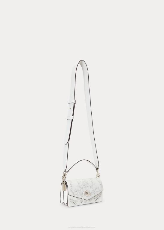 hvid Kvinder Ralph Lauren eyelet lille tayler crossbody taske Z426B5335