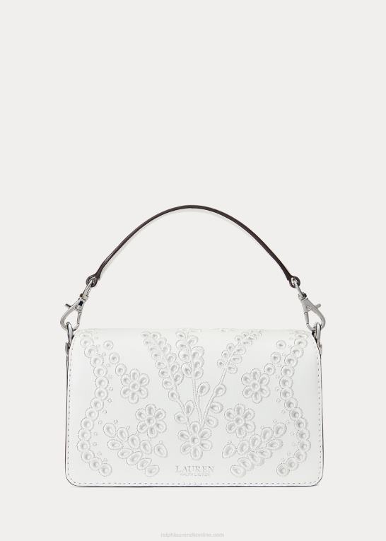 hvid Kvinder Ralph Lauren eyelet lille tayler crossbody taske Z426B5335
