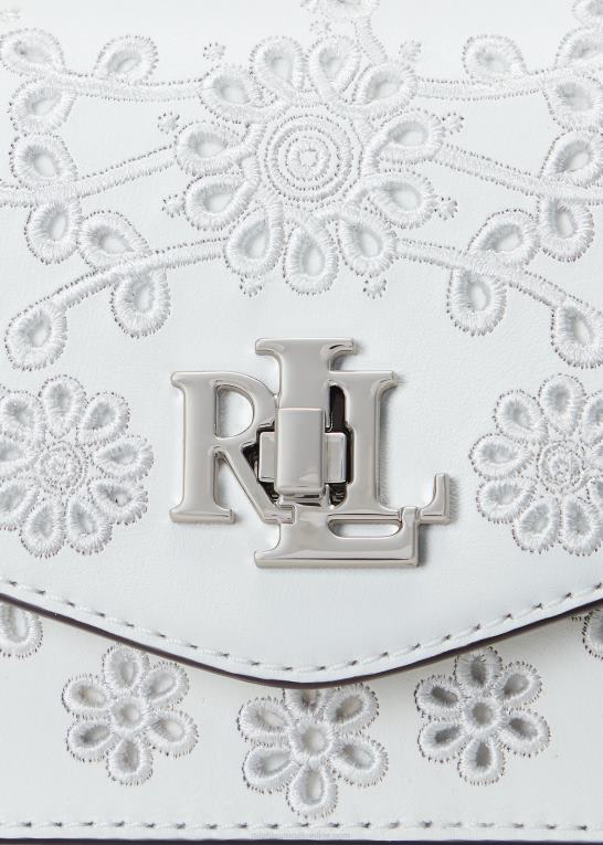 hvid Kvinder Ralph Lauren eyelet lille tayler crossbody taske Z426B5335