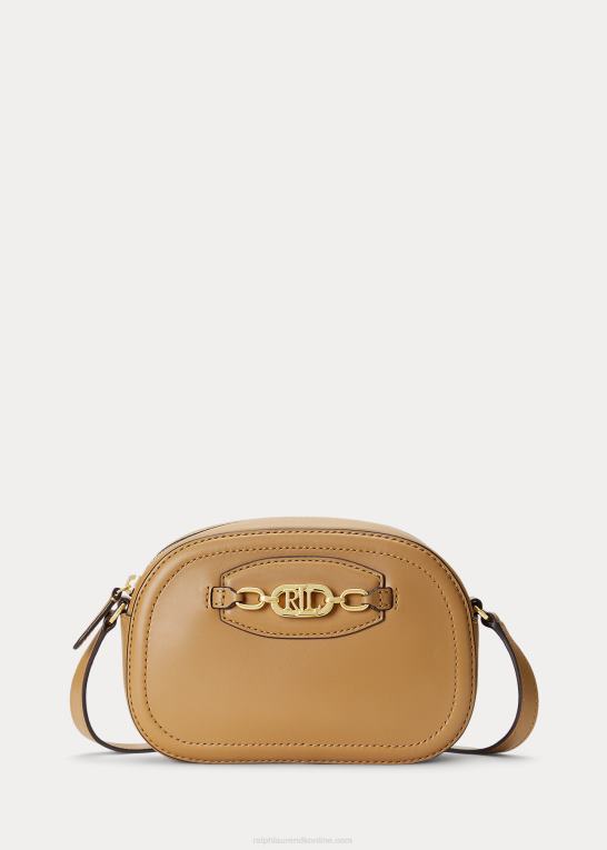 kamel Kvinder Ralph Lauren mellemlang jordynn crossbody taske i læder Z426B5385