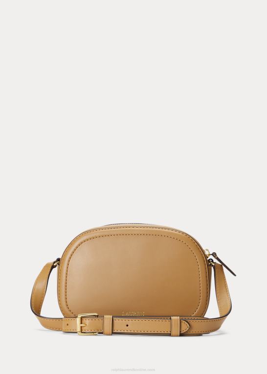 kamel Kvinder Ralph Lauren mellemlang jordynn crossbody taske i læder Z426B5385