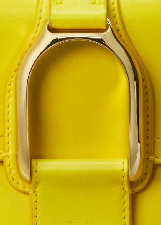 kanariegul Kvinder Ralph Lauren kalveskind welington crossbody taske Z426B5263