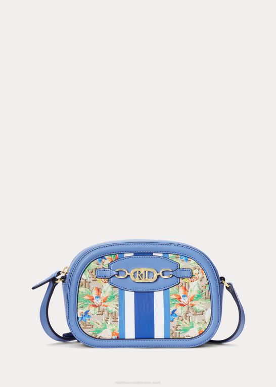 khaki/new england blå Kvinder Ralph Lauren monogram medium jordynn crossbody taske Z426B5440