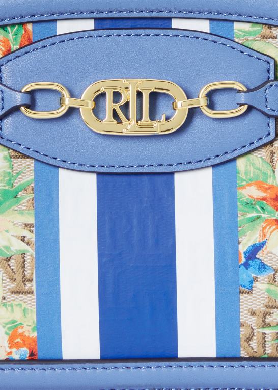 khaki/new england blå Kvinder Ralph Lauren monogram medium jordynn crossbody taske Z426B5440