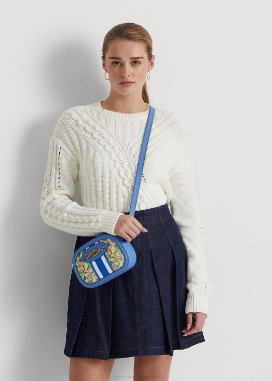 khaki/new england blå Kvinder Ralph Lauren monogram medium jordynn crossbody taske Z426B5440