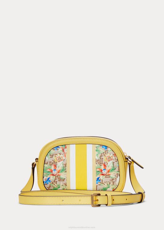 khaki/solfisk gul Kvinder Ralph Lauren monogram medium jordynn crossbody taske Z426B5441