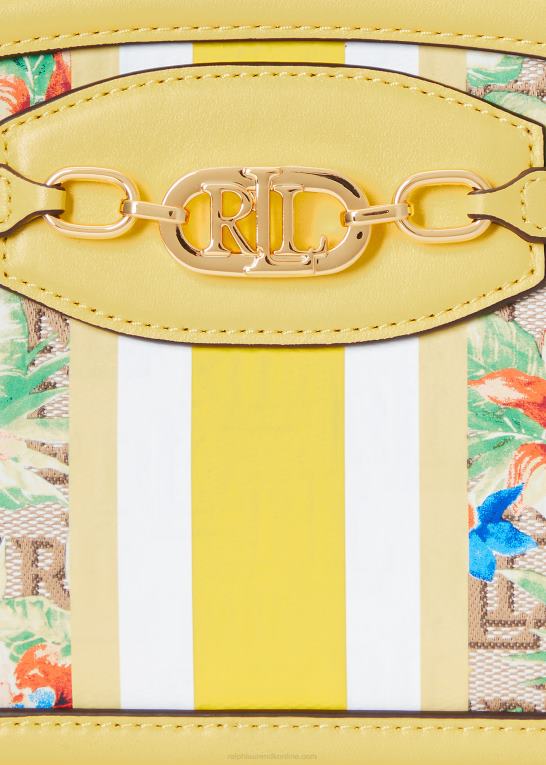 khaki/solfisk gul Kvinder Ralph Lauren monogram medium jordynn crossbody taske Z426B5441
