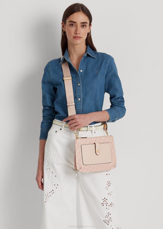 lyserød Kvinder Ralph Lauren belagt canvas medium jamey crossbody taske Z426B5391