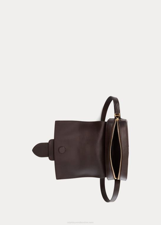mørkebrun Kvinder Ralph Lauren kalveskind welington crossbody taske Z426B5270
