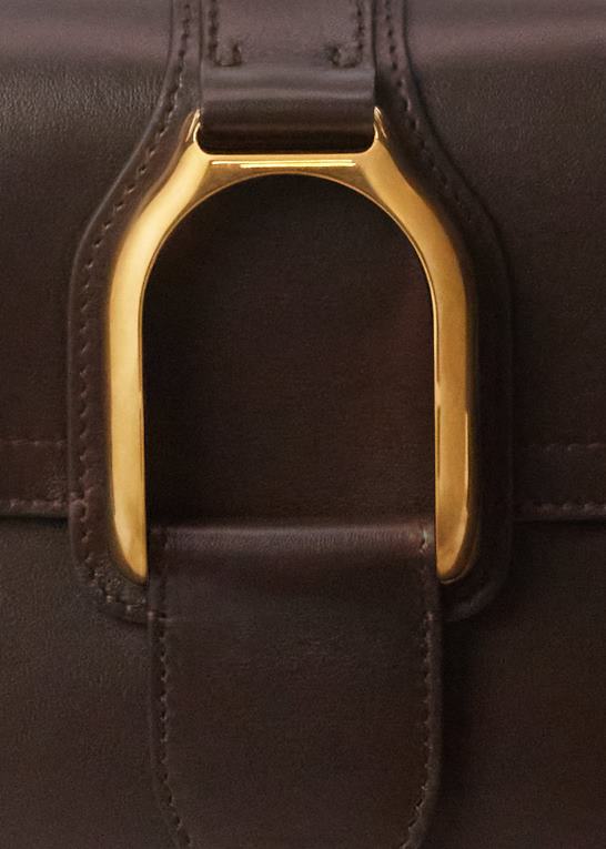 mørkebrun Kvinder Ralph Lauren kalveskind welington crossbody taske Z426B5270
