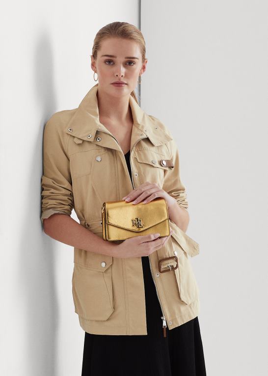 moderne guld Kvinder Ralph Lauren lille tayler crossbody taske i læder Z426B5447