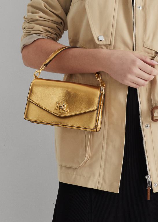moderne guld Kvinder Ralph Lauren lille tayler crossbody taske i læder Z426B5447