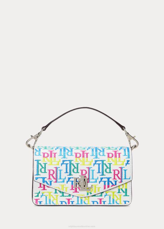 mutli logo/hvid Kvinder Ralph Lauren logo læder lille tayler crossbody taske Z426B5337
