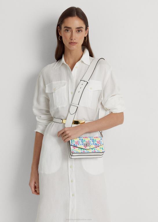 mutli logo/hvid Kvinder Ralph Lauren logo læder lille tayler crossbody taske Z426B5337