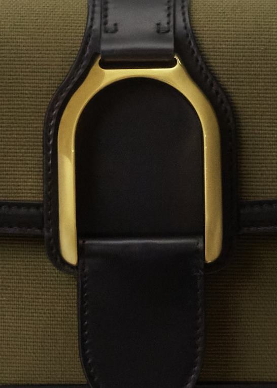 oliven Kvinder Ralph Lauren canvas welington crossbody taske Z426B5256
