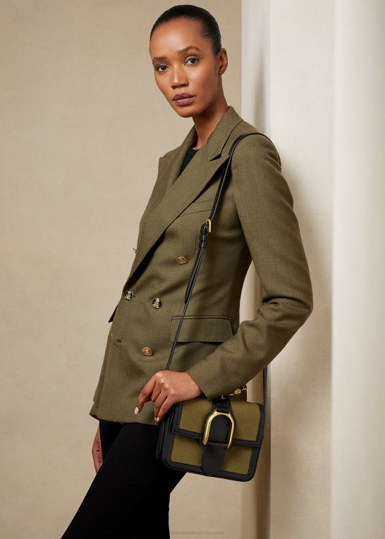 oliven Kvinder Ralph Lauren canvas welington crossbody taske Z426B5256