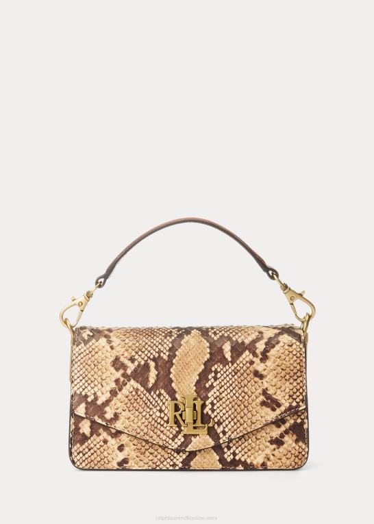 pergament/tan Kvinder Ralph Lauren lille tayler crossbody i imiteret slangeskind Z426B5445