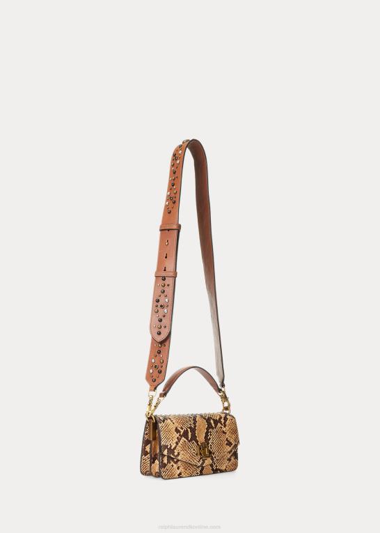 pergament/tan Kvinder Ralph Lauren lille tayler crossbody i imiteret slangeskind Z426B5445