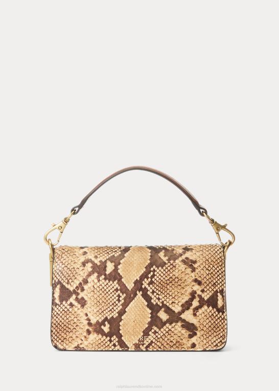 pergament/tan Kvinder Ralph Lauren lille tayler crossbody i imiteret slangeskind Z426B5445